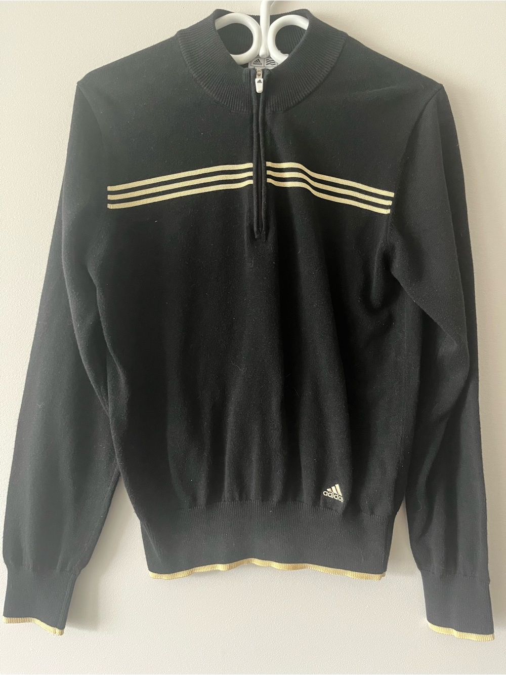 Adidas Black Quarter Zip Mock Neck Sweater